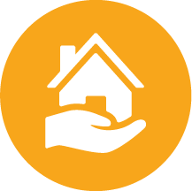 house in hand icon